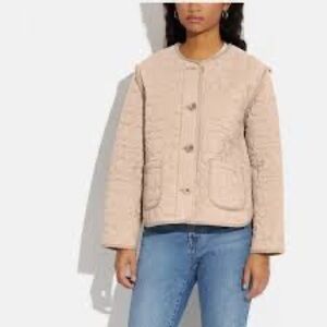 Coach Women's Light Pink Quilted Puffer Jacket
